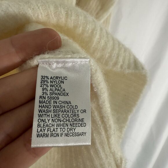 Antonio Melani Wool Alpaca Sweater Women's XS Off White Button Long Sleeve - Picture 8 of 11